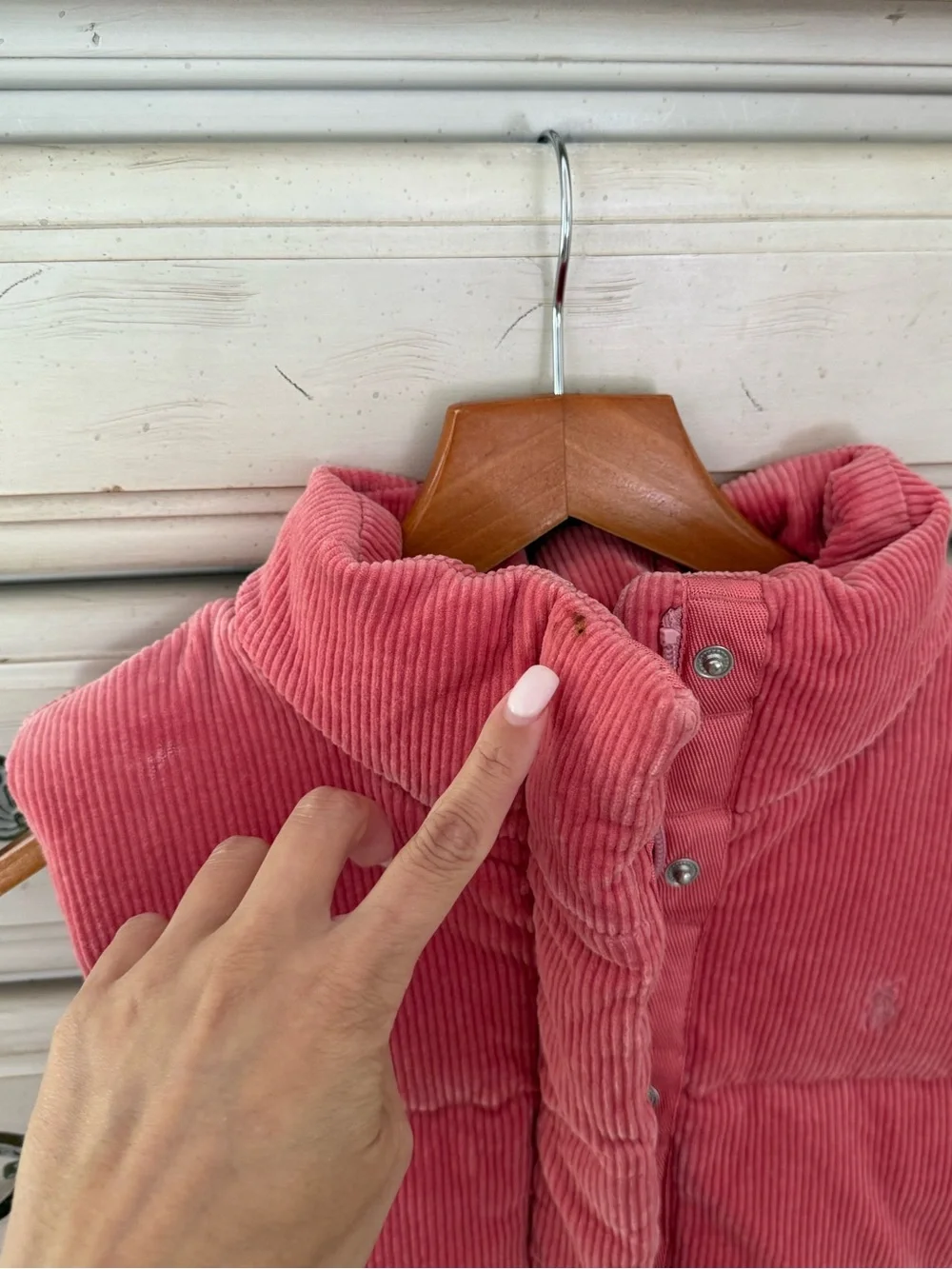 Ralph Lauren Pink Corduroy Down Gilet Vest